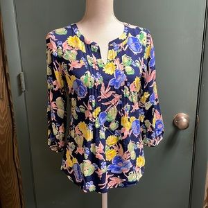 Floral Talbots rayon pullover shirt